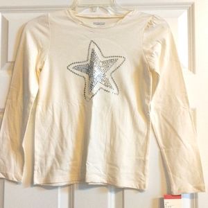 Girls sequined star l/s shirt size 8 by Osh Kosh B'Gosh